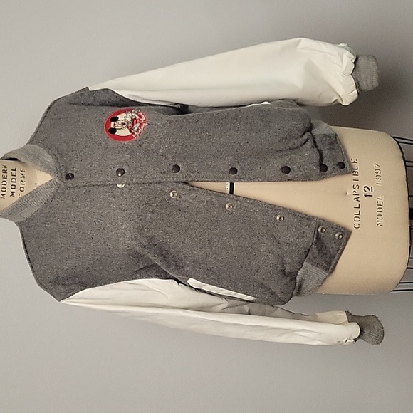 Disney Other - Mickey Mouse Varsity Jacket 100% Wool. Silk Lining Size L